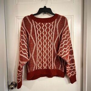 BKE Red and White Patterned Sweater